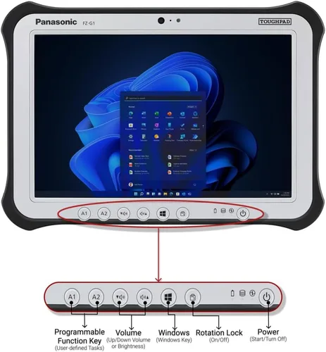 Miniatura 8 de Panasonic Toughpad FZ-G1 MK5, tableta resistente, i5-7ª generación, pantalla táctil de 10.1 pulgadas, 8GB, 256GB, 4G LTE, puerto LAN, batería