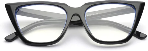 Miniatura 5 de ZUVGEES Gafas de lectura elegantes de gran tamaño con bloqueo de luz azul CatEye para mujer, marcos de anteojos grandes, lentes grandes, lectores