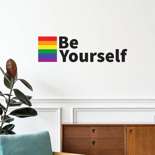 Miniatura 2 de Calcomanía de pared de Orgullo Gay LGBT Mismo-Sexo Gay removible, calcomanía de vinilo extraíble Be Yourself LGBTQ, murales artísticos de pared