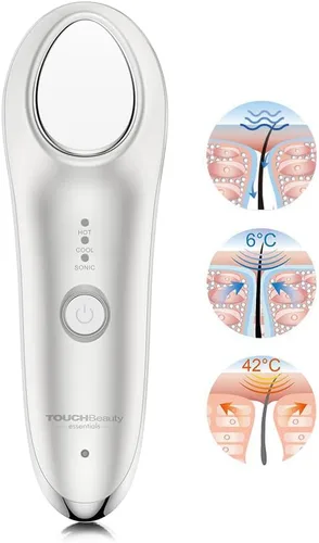 TOUCHBeauty Masajeador facial caliente y frío, dispositivo de vibración de 107.6 °F/42.8 °F para una cara más suave y apretada, herramienta de