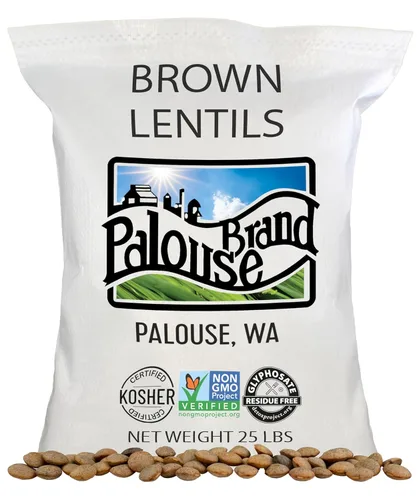 Palouse - Lentejas pequeñas color marrón • Pardina o marrón español • Proyecto sin OMG verificado • 5 libras • 100% no irradiado • Certificado