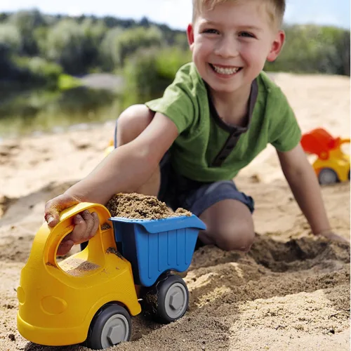 Miniatura 4 de HABA Camión volquete Juguetes de playa para niños pequeños, juguetes de construcción y artículos esenciales de playa para niños mayores de 18 meses