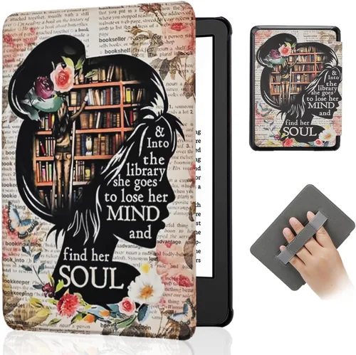 Miniatura 16 de SCSVPN Funda para Kindle de 10ª generación de 6 pulgadas (versión 2019, modelo J9G29R), funda de cuero de alta calidad ultra fina y ligera con Negro