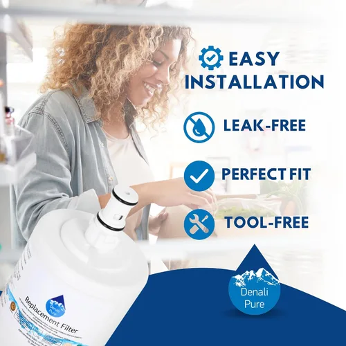 Miniatura 6 de Paquete de 4 filtros de agua de repuesto para refrigerador Whirlpool ED25UEXHW00, compatible con Whirlpool 8171413, 8171414 cartucho de filtro