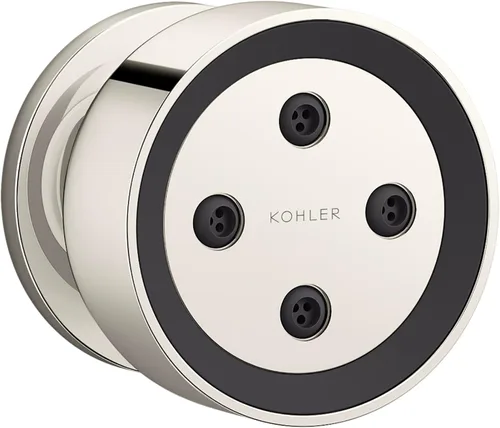 Miniatura 12 de KOHLER 26299-BL - Spray redondo de una sola función, rociador giratorio semiempotrado para pared de ducha, 2.5 GPM, negro mate Mate negro