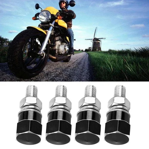 Miniatura 6 de 4 tornillos para marco de matrícula, tornillos universales para marco de matrícula, tornillos para motocicleta (negro)