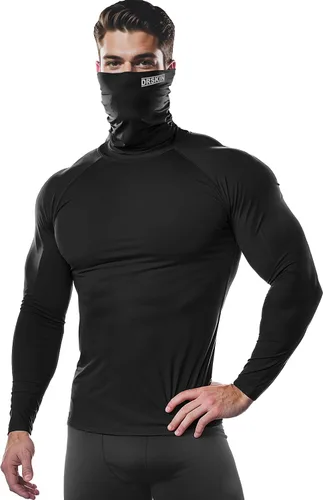 Miniatura 2 de DRSKIN 2 or 1 Pack Men's MASK Turtleneck Compression Shirts Top Long Sleeve Sports Baselayer Running Thermal Athletic Workout