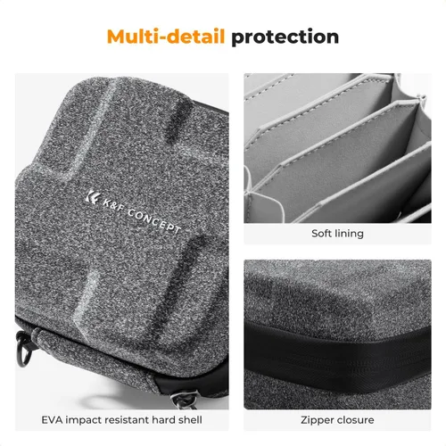 Miniatura 3 de K&F CONCEPT Estuche para Filtros de Lente 10 en 1, Funda de Filtro de Cámara de Cáscara Dura Hasta 82mm con Correa de Mano, Billetera