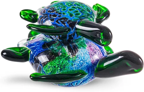 Miniatura 8 de EUSTUMA Adorno de figura de pulpo de vidrio soplado a mano, adorno de animales marinos para acuario de pecera, colección de animales marinos