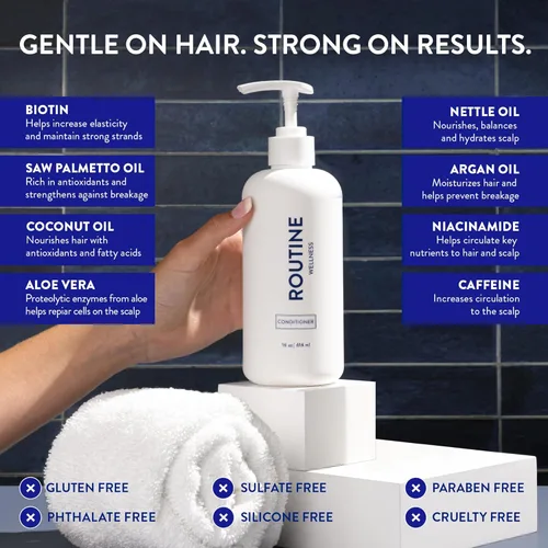 Miniatura 4 de Routine Wellness Acondicionador Profundo Anti-Adelgazamiento para Cabello Fino - Bloqueador DHT para la Pérdida de Cabello en Hombres y Mujeres