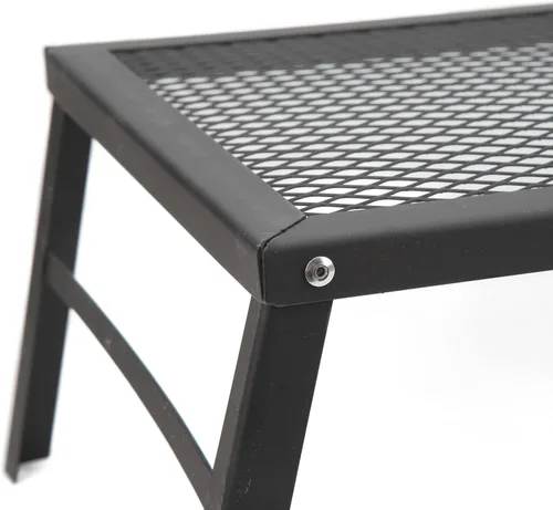 Miniatura 8 de Srliya Parrilla plegable de acero resistente con patas, parrilla de campamento portátil sobre fuego, parrilla de campamento de fuego para cocinar al