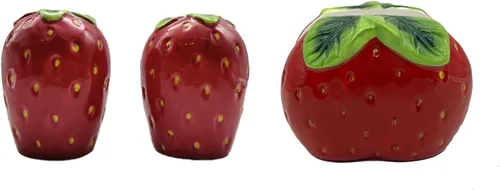 Miniatura 21 de ACK Viva Collection - Juego de sal y pimienta de cerámica pintada a mano con lunares rojos, recargable, 3-1/2 pulgadas de alto, decoración de cocina