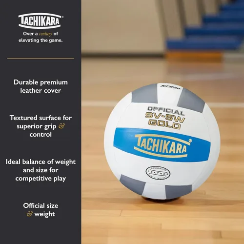 Miniatura 2 de Tachikara SV5W Gold Pelota de vóley premium, de competición, de piel.