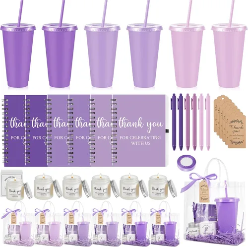 Miniatura 32 de Nuogo Juego de 6 premios de ducha para padres para jugadores, adultos, incluye vaso de plástico, cuaderno, velas perfumadas, bolígrafo, bolsa