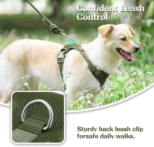 Miniatura 3 de Arnés sin tirones para perros pequeños, medianos y grandes, chaleco de malla ajustable de 2 capas con doble clip, a prueba de escapes, liberación