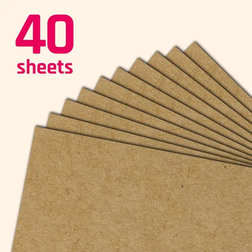 Miniatura 6 de 40 hojas, cartulina kraft marrón, 300 GSM (cubierta de 110 libras) 8.5 x 11 pulgadas