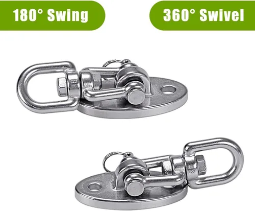 Miniatura 3 de SELEWARE Soportes de Columpio para Montaje en Techo de Acero Inoxidable Ganchos de Columpio con Giro Libre para Columpio de Yoga Columpio de Plata