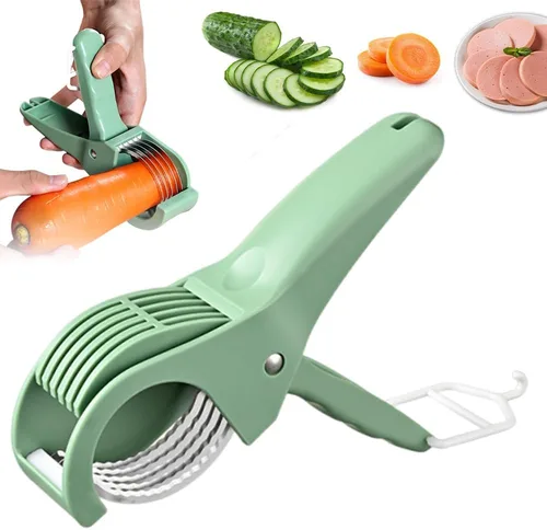 Cortador manual de alimentos, cortador de frutas mejorado 2025 para salchichas de plátano, pepinos, fresas, cortador de uva, esenciales para el
