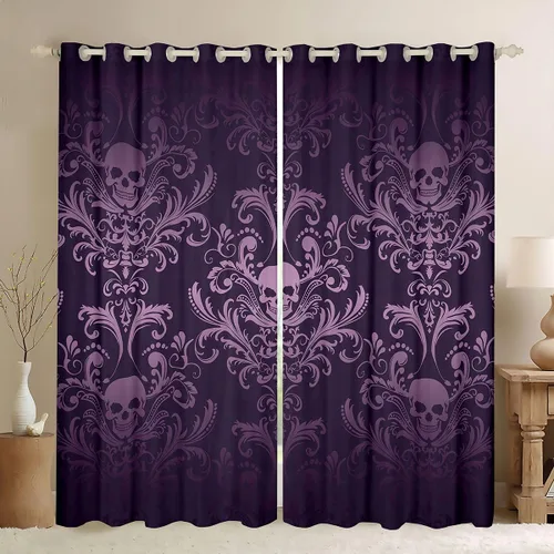 Miniatura 14 de Cortinas y cortinas de damasco turquesa para adultos, cortinas opacas barrocas victorianas antiguas, 2 paneles de 38 pulgadas de ancho x 54 pulgadas