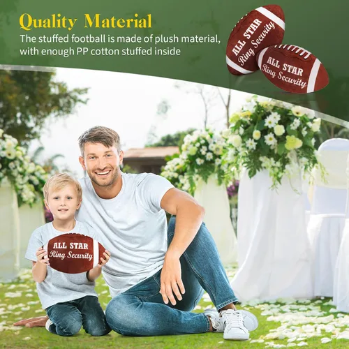 Miniatura 6 de Deekin 2 piezas de 12 pulgadas All Star Ring Bearer Football Plush Baby Football Stuffed Fluffy Toddler Thank You Regalo de boda para niños y niñas