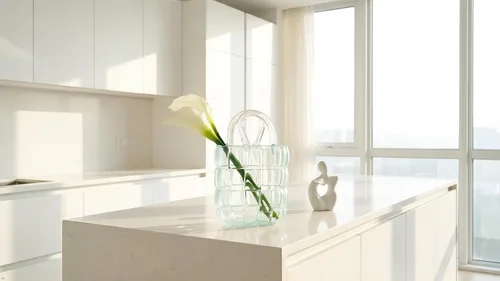 Miniatura 5 de Jarrón de mano de cristal, color verde azulado con diseño de cristal