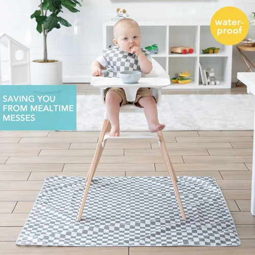Miniatura 2 de Bumkins Alfombrilla de Splat para Bebés debajo de la Silla Alta, Alfombrilla de Desastres para Comer para Bebés y Niños Pequeños, Tela Reutilizable