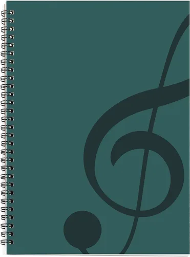 Miniatura 11 de Cuaderno con hojas en blanco para música, composición, manuscrito, con diseño de teclado de piano, 50 hojas, 26 x 19 cm., negro (Black Piano)