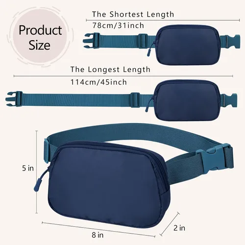 Miniatura 5 de Riñonera cruzada para mujeres y hombres, bolsa para cinturón para senderismo con correa ajustable, riñonera para correr, entrenamiento, deportes