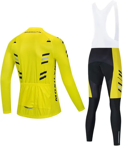 Miniatura 2 de Conjunto de camiseta de ciclismo para hombre, de manga larga, con almohadilla de gel 20D