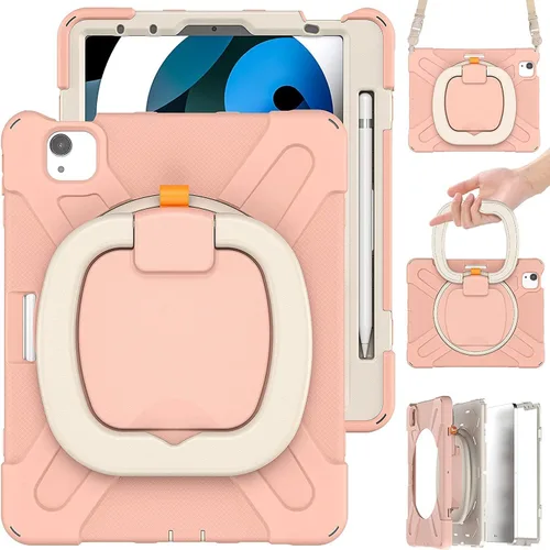 Miniatura 42 de Funda para iPad Air de 3ª generación – Funda resistente para niños con soporte giratorio, soporte para lápices y correa de transporte para iPad