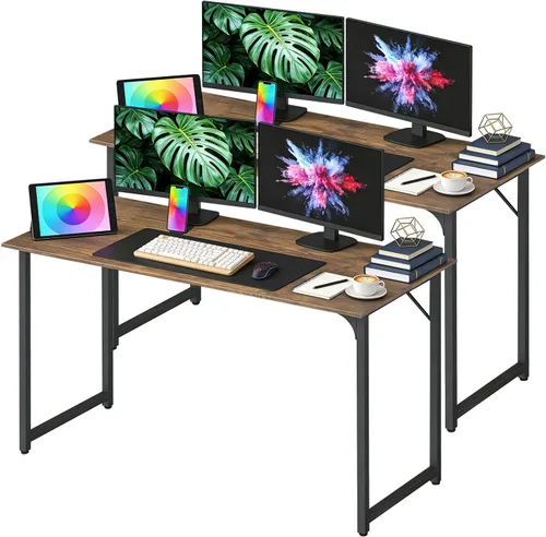 Miniatura 25 de BestOffice Escritorio para computadora, escritorio de oficina en casa, estilo moderno y simple para oficina en casa, estudio y escritura