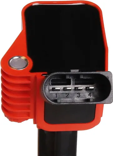 Miniatura 4 de ENA Juego de 4 bobinas de encendido rojas compatibles con Audi Volkswagen A6 A8 Quattro Q7 Q8 S4 S5 Sportback SQ5 S8 SQ7 RS5 Beetle Sportback GTI