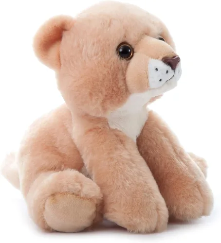 The Petting Zoo Peluche de leona, regalos para niños, animales salvajes del zoológico Onez, juguete de peluche de leona de 9 pulgadas
