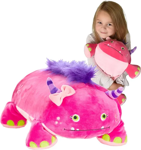 Miniatura 9 de MEMORY MATES Jax the Red Dragon - Almohada de espuma viscoelástica con diario para niños que se almacena en el bolsillo del vientre, animal