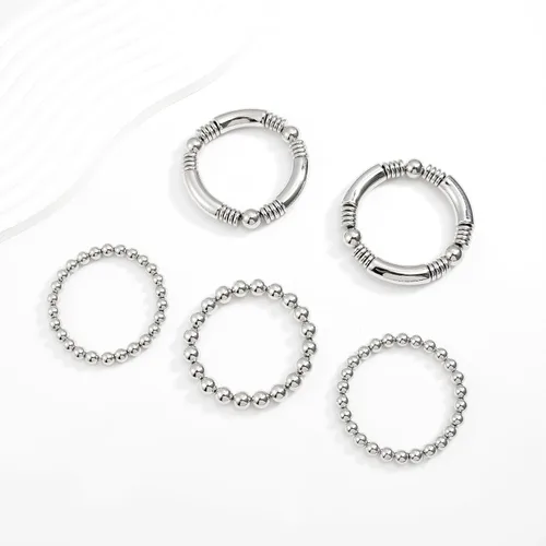 Miniatura 7 de Brazalete chapado en oro de 14 quilates para mujer, grueso, curvado, apilable, chapado en cuentas, pulseras elásticas