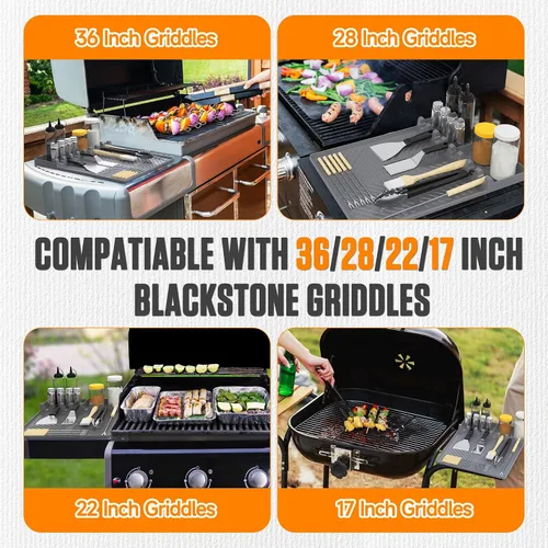 Miniatura 3 de Accesorios para parrilla Octaplay para Blackstone – Esterilla de silicona para parrilla y forros de taza de grasa (paquete de 2) – Compatible