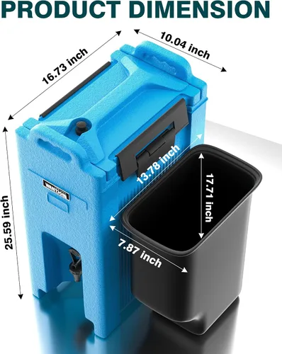 Miniatura 6 de WantJoin Dispensador aislado de bebidas de 5 galones, recipiente para bebidas frías y calientes con asas, contenedor térmico comercial