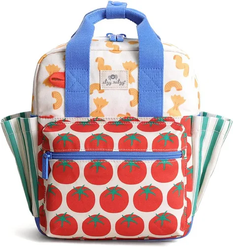 Itzy Ritzy Mochila para niños pequeños – Bolsa de guardería – Cuenta con correas ajustables para el hombro, 2 bolsillos laterales e interior Pasta.