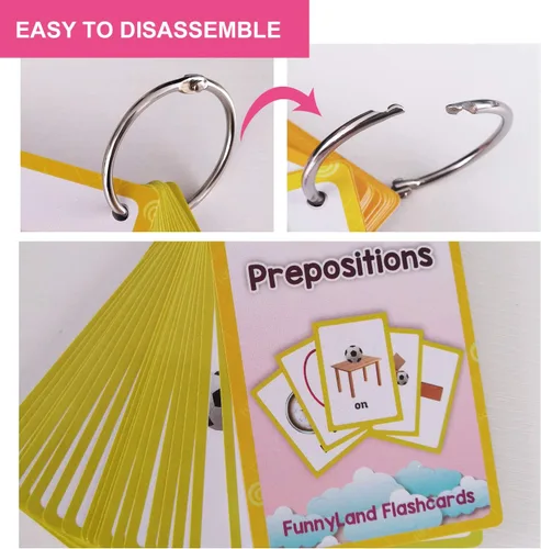 Miniatura 5 de Juguetes y Deportes/Instrumento/Aula/Preposiciones Tarjetas Flash Inglés Niños Montessori Aprendizaje Juguete Niño Tarjeta de Bolsillo