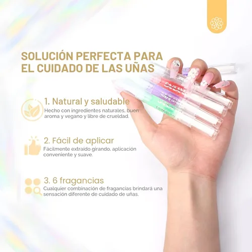 Miniatura 7 de SAVILAND Pluma de aceite natural para cutículas: 6 piezas de aceite revitalizante para uñas con vitamina E, repara cutículas durante la noche