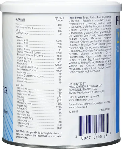 Miniatura 2 de Phenyl-Free 2 Polvo (6) Tamaño: 1 LB por BRISTOL MYERS NUTRITIONAL INST