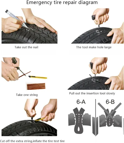 Miniatura 3 de Keenso Tiras de goma para reparación de neumáticos de coche, 100 unidades de 3.937 x 0.118 in, para reparación de pinchazos de neumáticos, sin