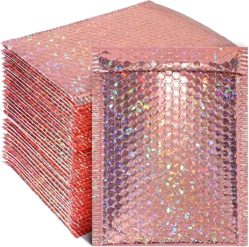 Outus 30 sobres acolchados de burbujas holográficas, sobres acolchados de burbujas holográficas, sobres autoadhesivos para correo, envío y embalaje