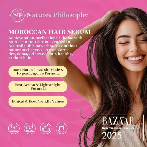 Miniatura 3 de NP NATURES PHILOSOPHY Aceite de Argán Marroquí – Suero orgánico para el cabello, Anti-Frizz, repara el cabello dañado, añade brillo para todo tipo