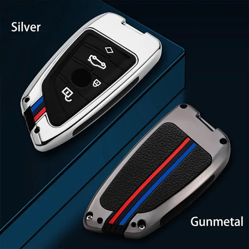 Miniatura 7 de OLLEN Funda de Metal Pesado para Llavero, Compatible con BMW 2 5 6 7 Series X1 X2 X3 X5 X6 GT Series, Carcasa de Protección Completa para Llavero