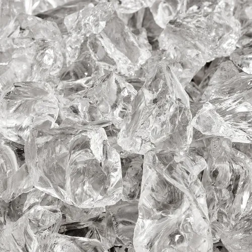 Miniatura 21 de 1/2" - 3/4" Fragmentos de vidrio ignífugo para uso en fosos de fuego interiores o exteriores o chimenea, 10 libras, Laguna verde azulado