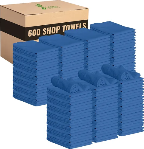 Miniatura 27 de GREEN LIFESTYLE Paquete de 150 toallas azules de 12 x 14 pulgadas, 100% algodón, superabsorbentes y duraderas para el automóvil, trapos reutilizables