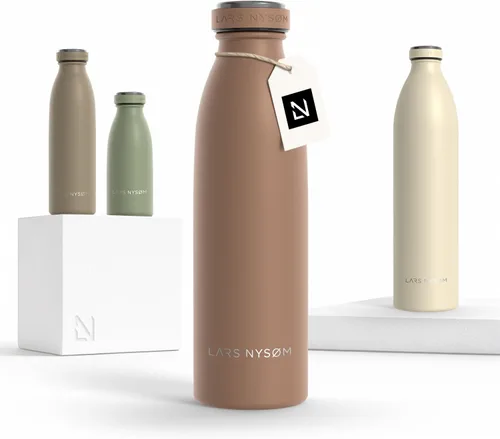 Miniatura 97 de LARS NYSØM Botella de agua XL de acero inoxidable aislada 12oz 17oz 25oz 34oz 51oz Botella térmica aislada para bebidas calientes y frías Azul