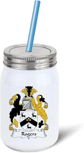 Miniatura 4 de Rogers Coat of Arms/Rogers Family Crest Taza de cerámica para café/cacao de 11 onzas por Carpe Diem Designs, fabricada en los Estados Unidos