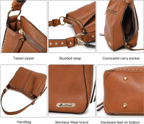 Miniatura 4 de Montana West Bolso de hombro oculto para mujer, bolso cruzado de moda